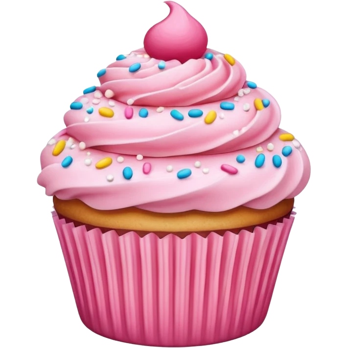 Cupcake with pink icing emoji
