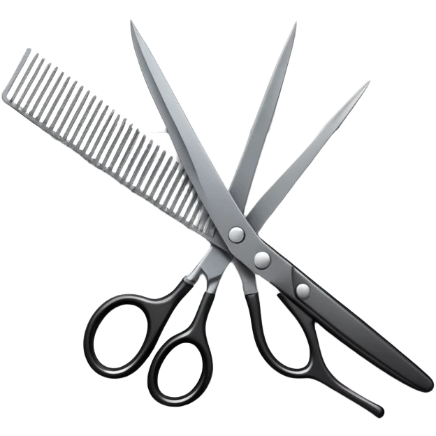 Hair salon gift card with scissors and comb emoji