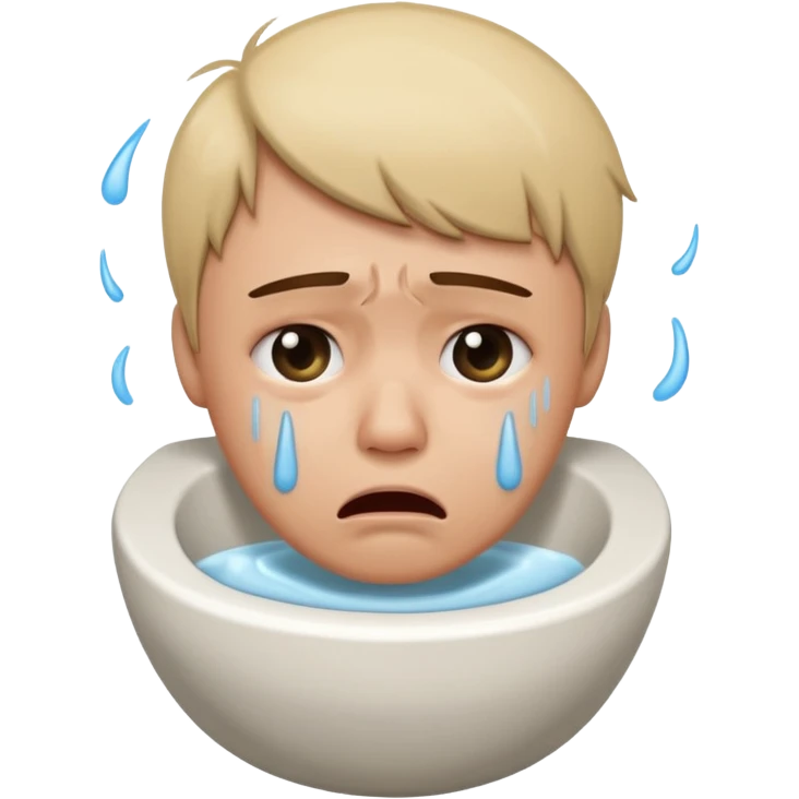 Crying on toilet emoji