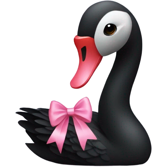 Black swan with a pink bow  emoji