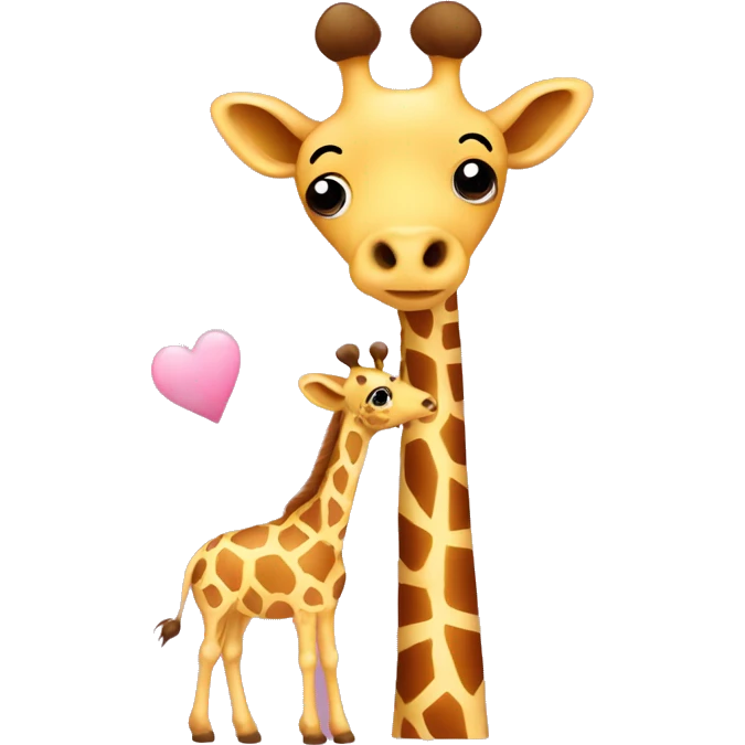 a giraffe with little baby pink hearts emoji