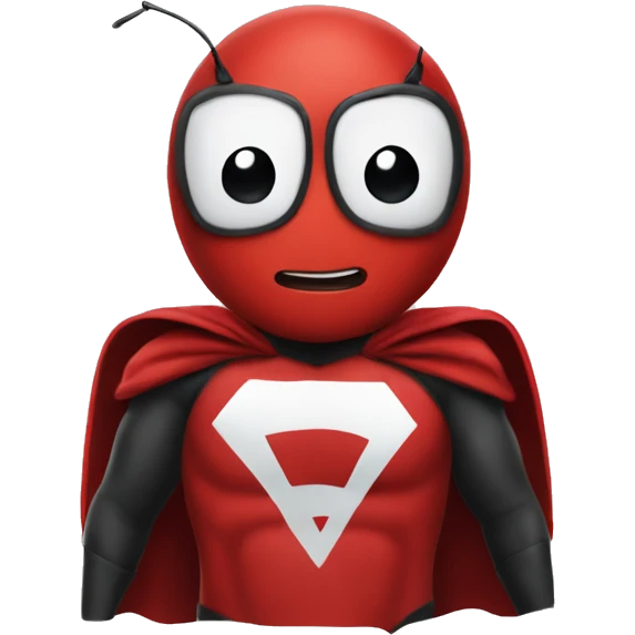 Ant with superhero red attire emoji