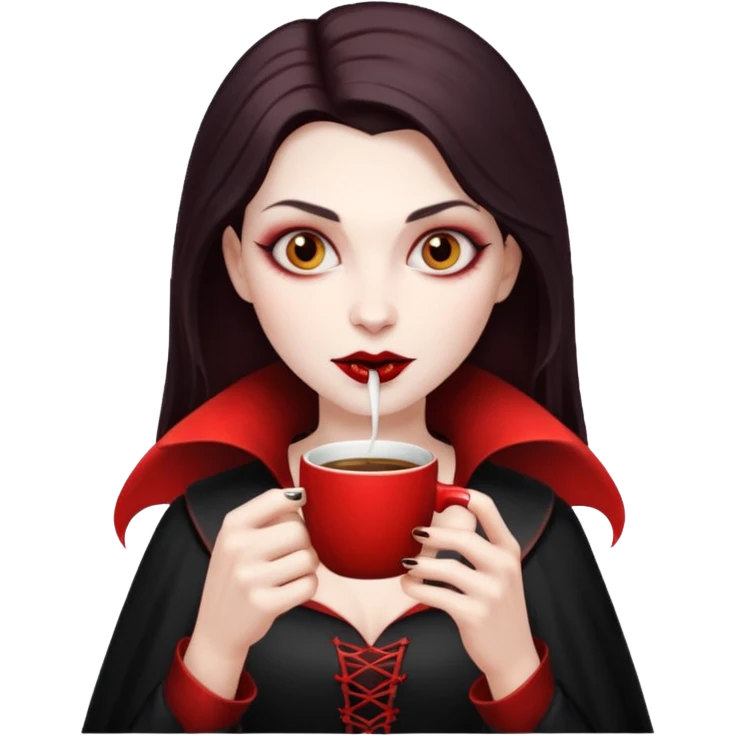 woman vampire drinking coffee emoji