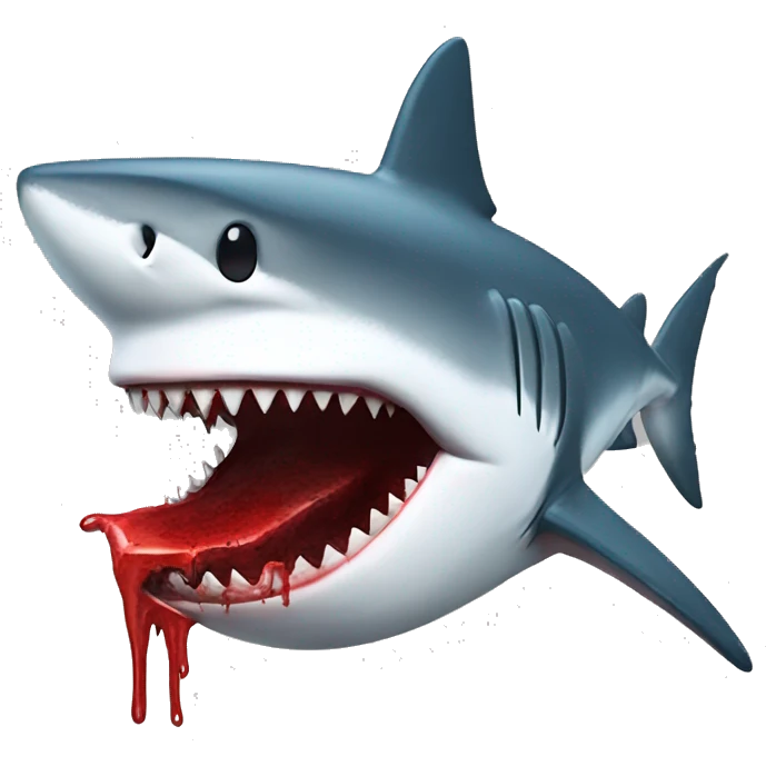 bloody shark with backwards hat on emoji