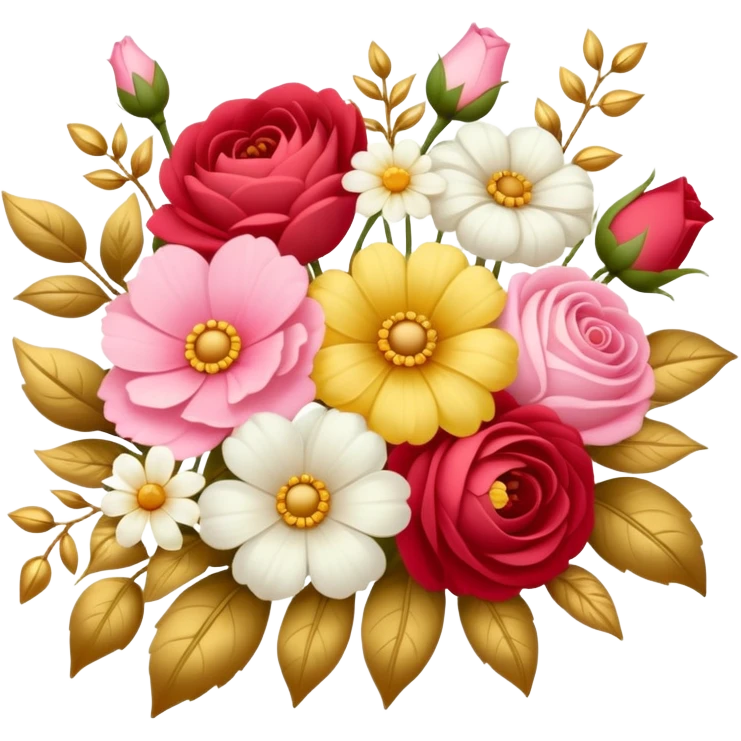 Romantic pink-red-gold-yellow-white pastel lush aesthetic emoji