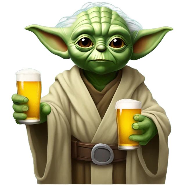 yoda con su cerveza emoji