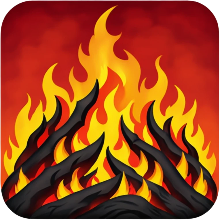 hell view with Red and black with fire, devily emoji