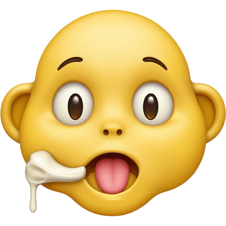 Emoji drooling half yellow bone out of mouth emoji