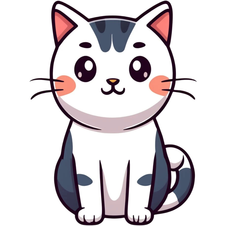 Cute cat with anxious expression emoji