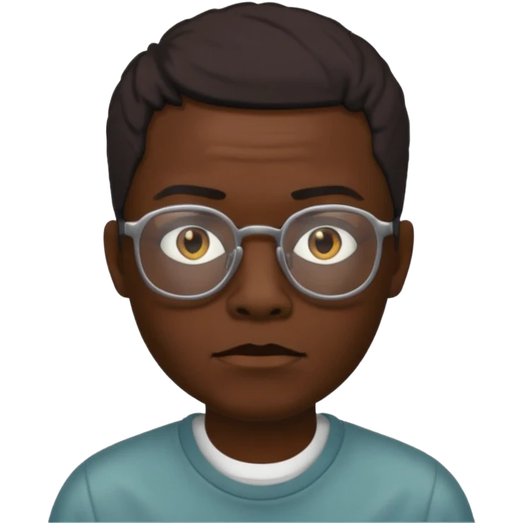 zumbi masculino, óculos fino, cabelo baixo emoji