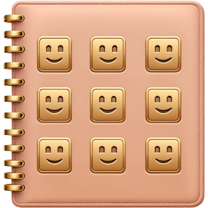 modern elegant planner with checkmarks emoji, 3D style, soft terracota beige or pink and gold, clean design emoji