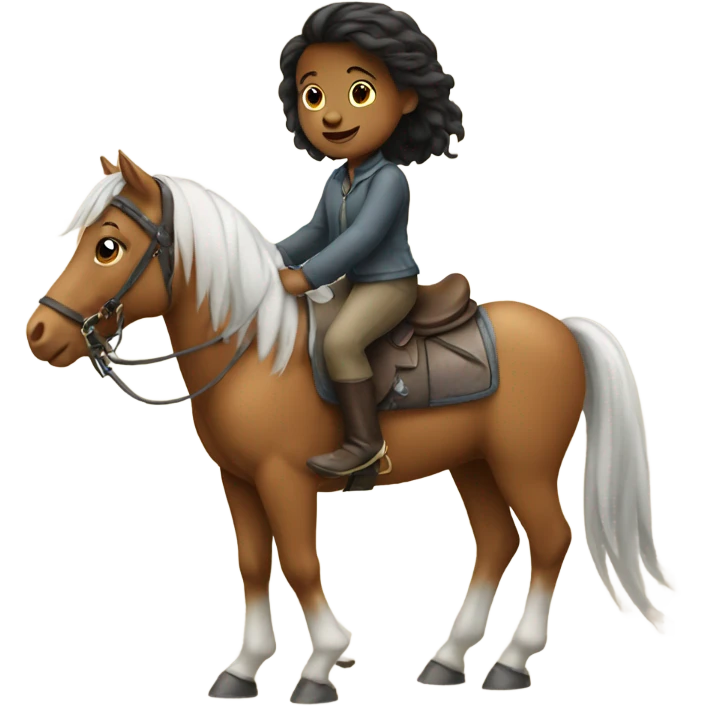 A small girl on a horse emoji