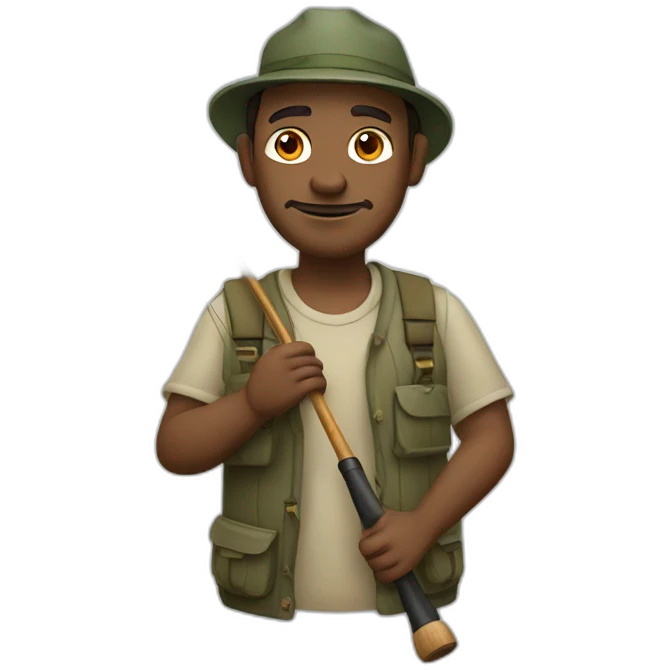 fisher man with fishing rod emoji