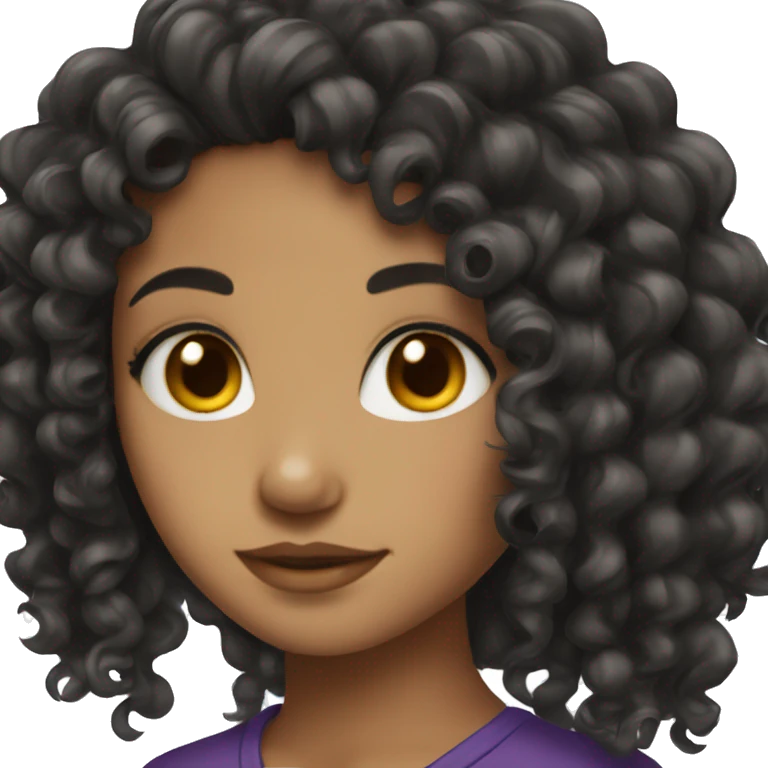 A lightskin girl with black curly hair  emoji