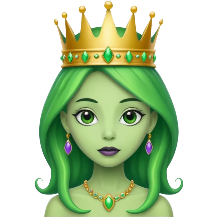 alien princess, bold, crown emoji