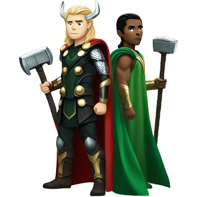Loki standing next to Thor emoji