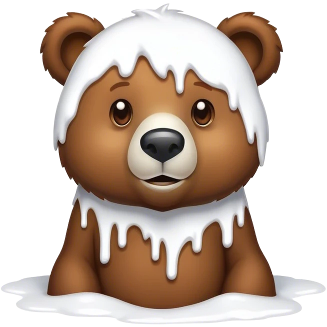 Brown bear covered in white paint emoji