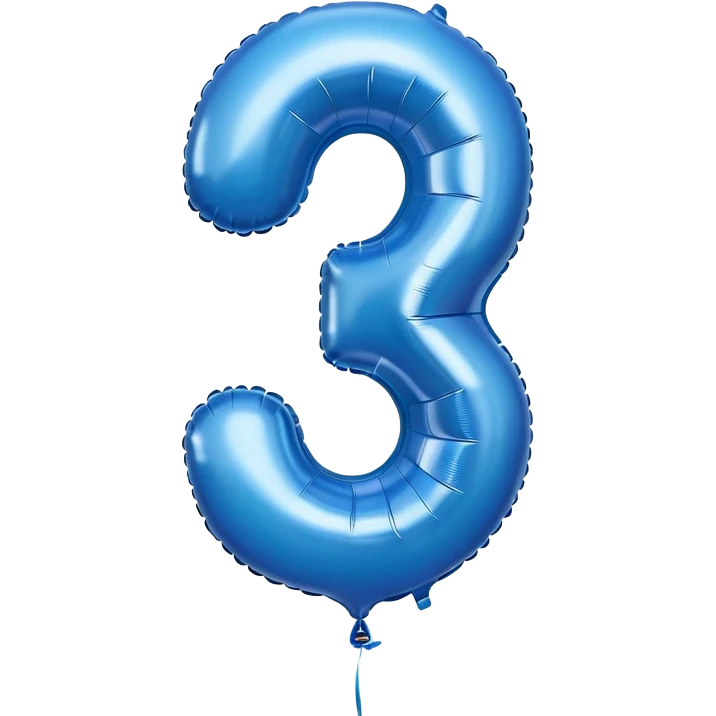 number 3 balloon in blue emoji