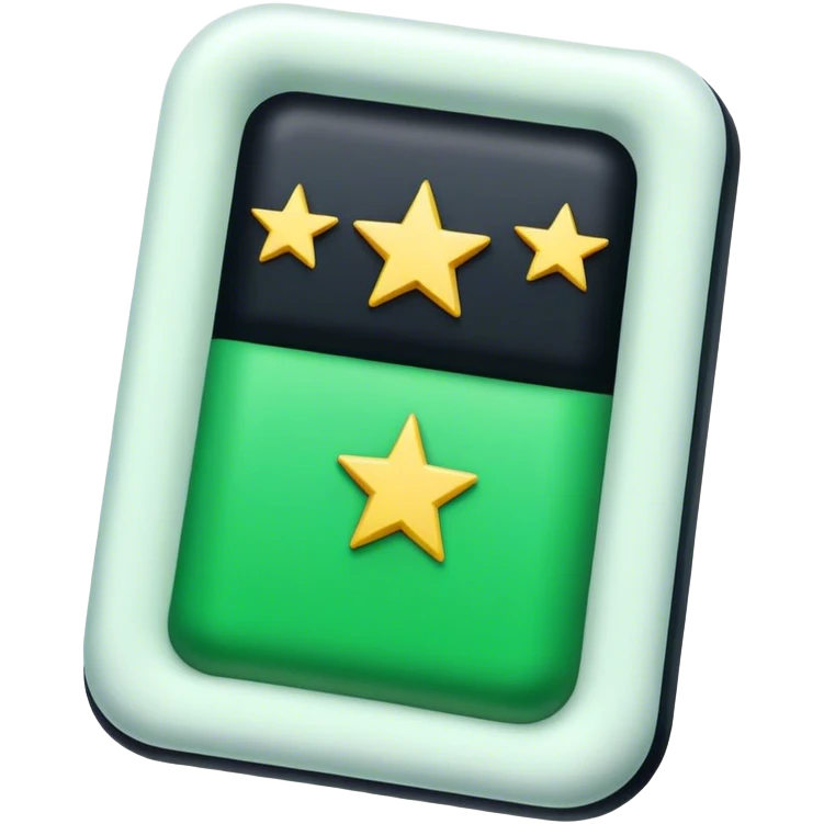 And flag with green on top witje in the middle with 3 stars and black on the bottom and it’s rectangle  emoji