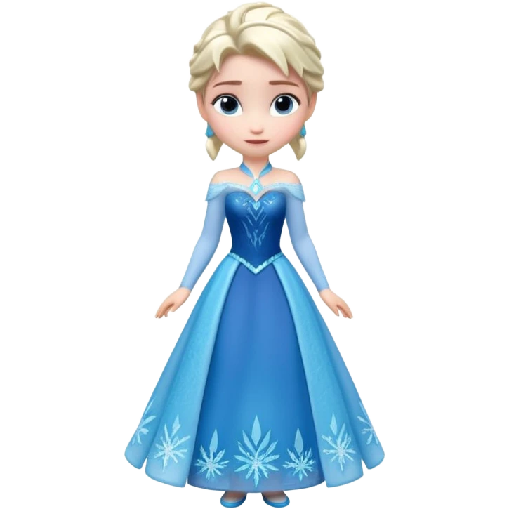Isolated, breathtakingly vivid and intricately detailed digital illustration of the most incredibly adorable and cute small size Elsa (Frozen) figurine imaginable, toy style. emoji