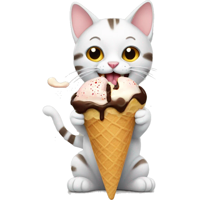 Cat eating icecream  emoji