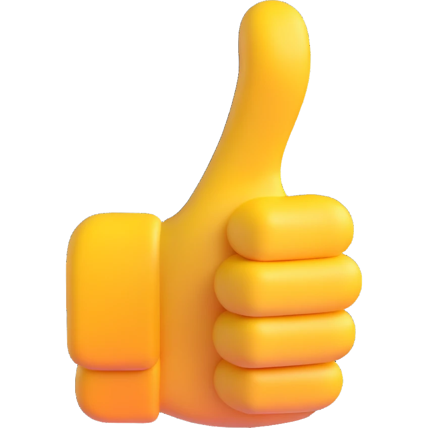 Microsoft 3D fluent emoji of a thumbs up emoji