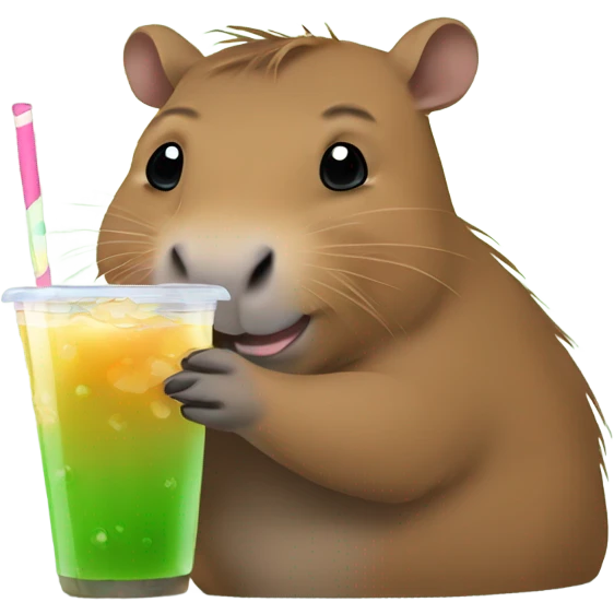 Capybara drinking boba emoji