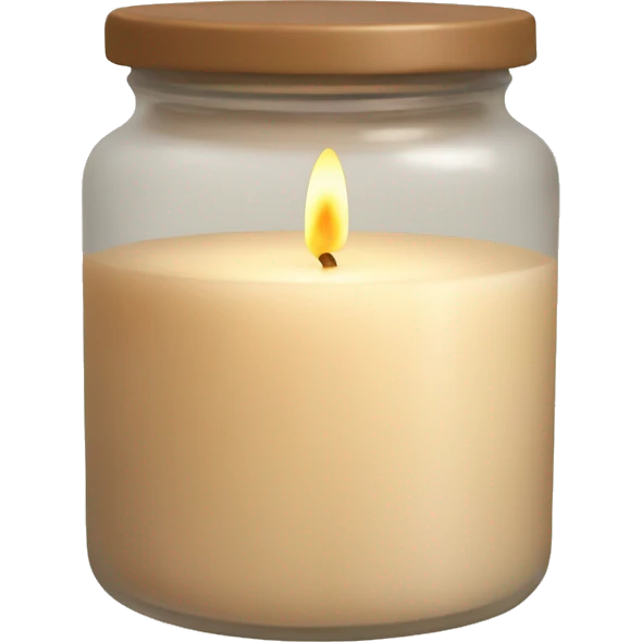 Aesthetic beige candle in the jar  emoji