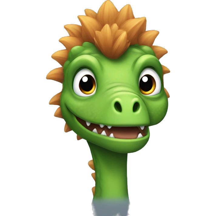 dinosaur with hair emoji