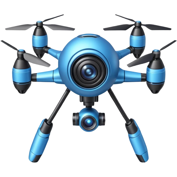 space explorer drone object icon, small futuristic drone with camera lens, glowing blue lights, sci-fi metal body, antenna details, 3D cartoon, mobile game icon style, centered, clean background, soft shadow, no text, no watermark
 
 emoji