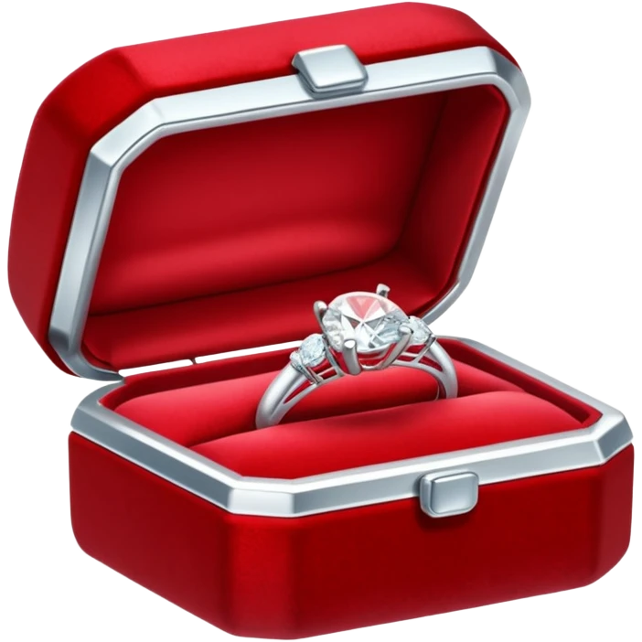 diamond jewelry ring in a red jewelry box emoji
