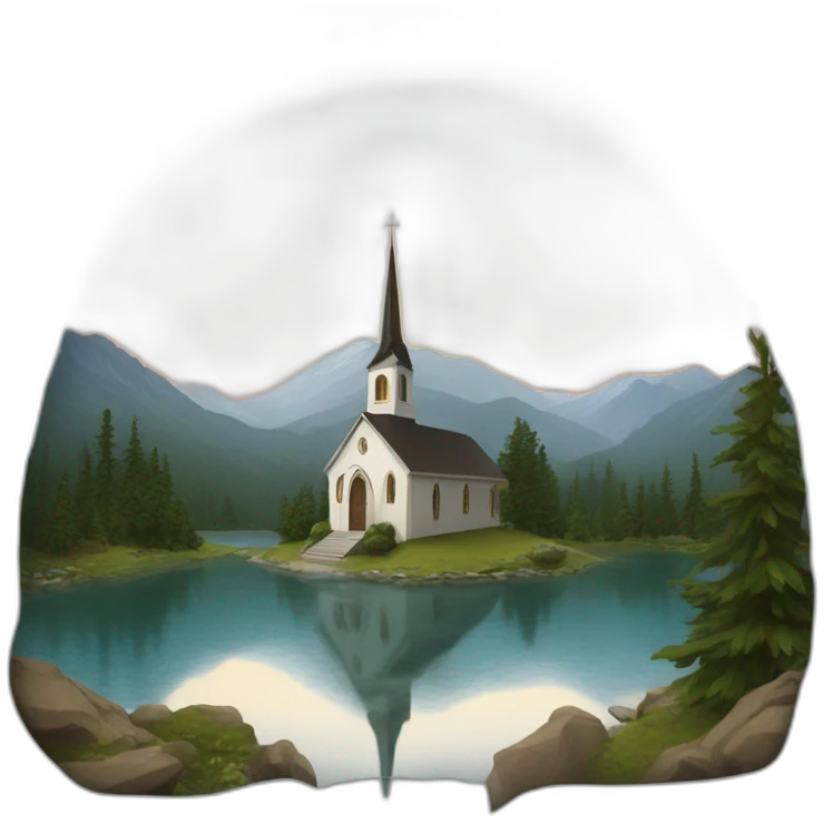 Church mountain lake emoji