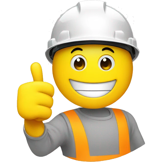 smiley in a construction helmet with thumbs up emoji