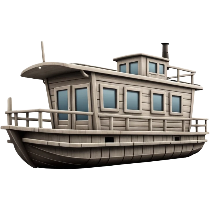 Simple monotone houseboat emoji