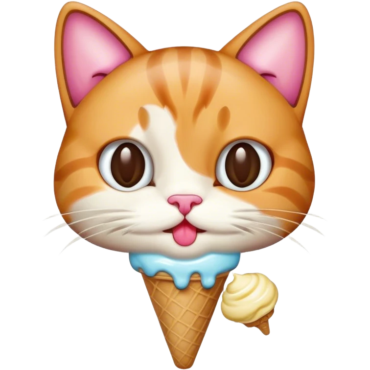 cat with ice-cream emoji