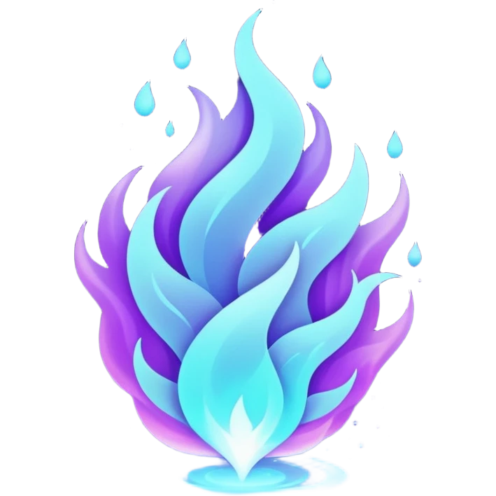 glitter purple and cian fire emoji