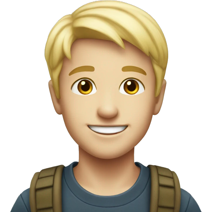smiling blonde boy outdoors portrait emoji