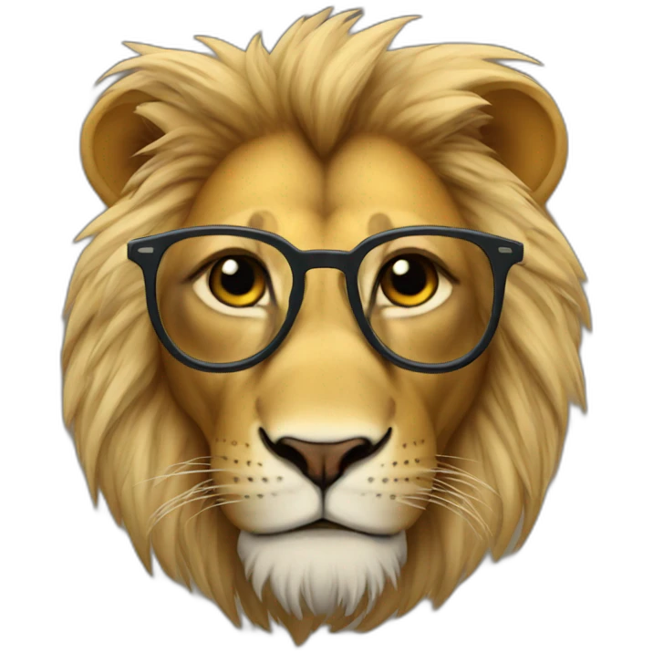 Lion with glasses emoji