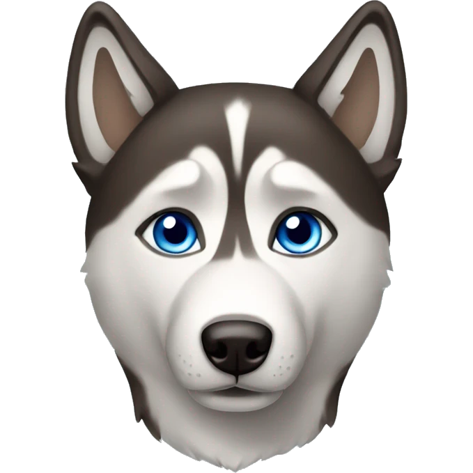 Husky with blue and brown eyes emoji