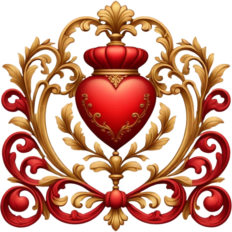 Red and gold romantic vintage aesthetic decoration emoji