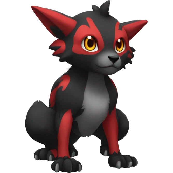cool black red animal hybrid Fakemon full body emoji