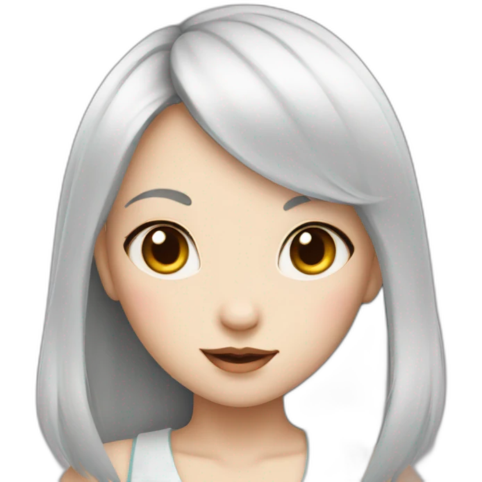 rabbit girl with Chinese eyes emoji