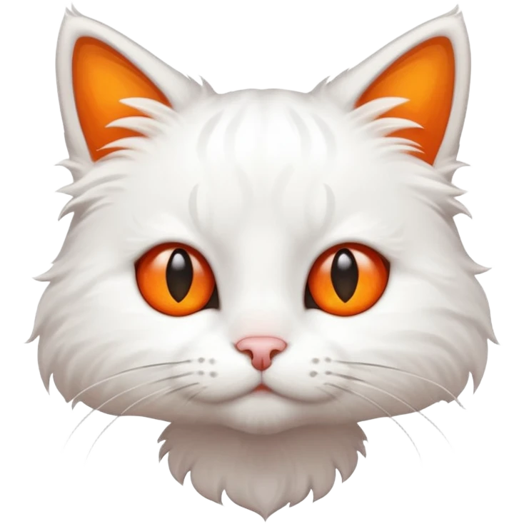 A cute white cat with orange stains emoji