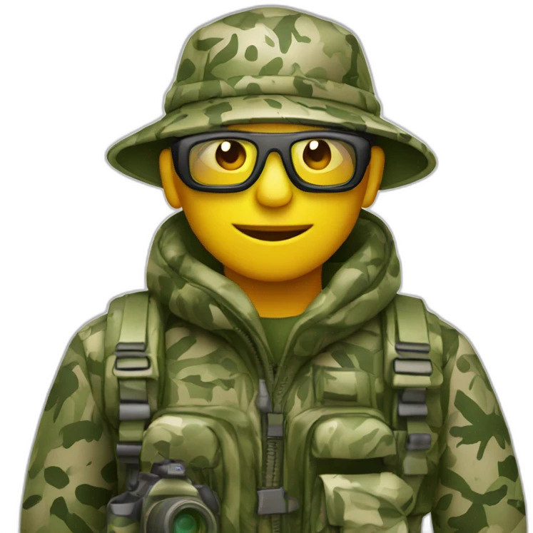 wildlife photographer with 3d camo emoji