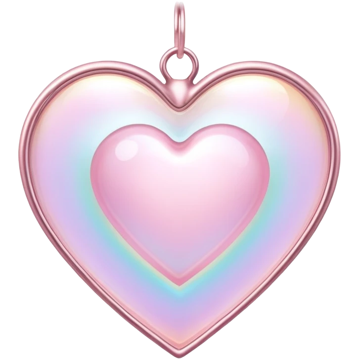 Iridescent pastel pink heart-shaped rosy pearly suncatcher  emoji