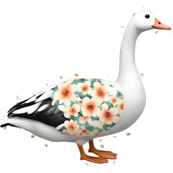 Floral print goose emoji