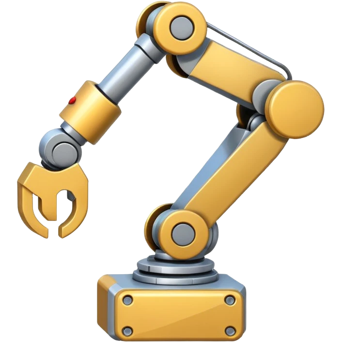 emoji about robot arm with block emoji