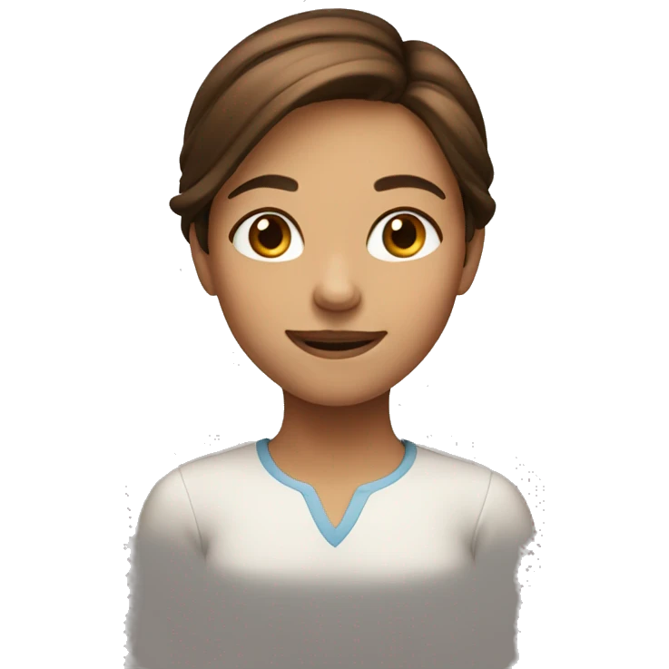 smiling girl with brown hair emoji