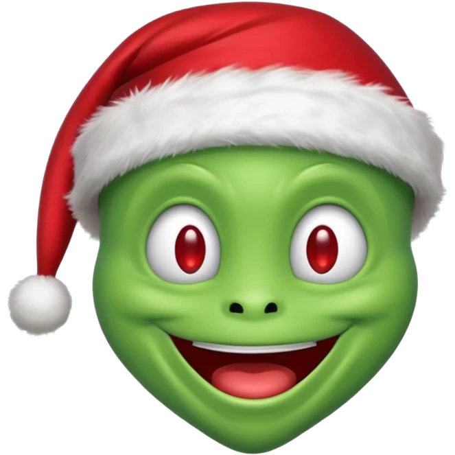 Happy Alien with santa hat emoji