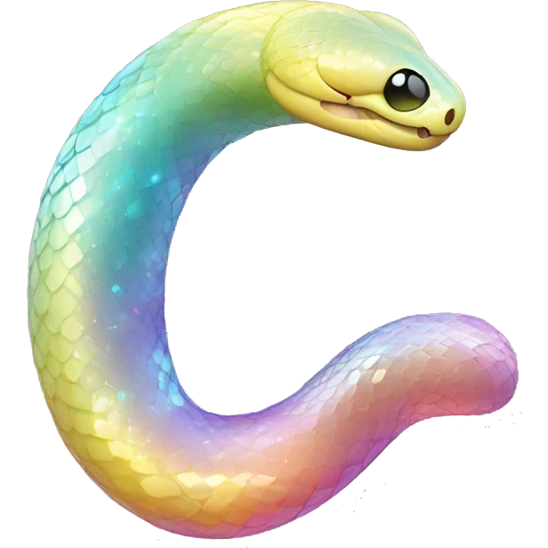 Sparkly glossy Pastel iridescent glass snake emoji